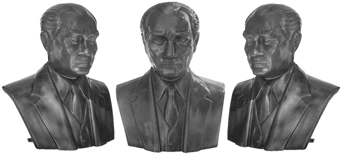 70 cm FRP Fiberglass Kravatlı Atatürk Büstü