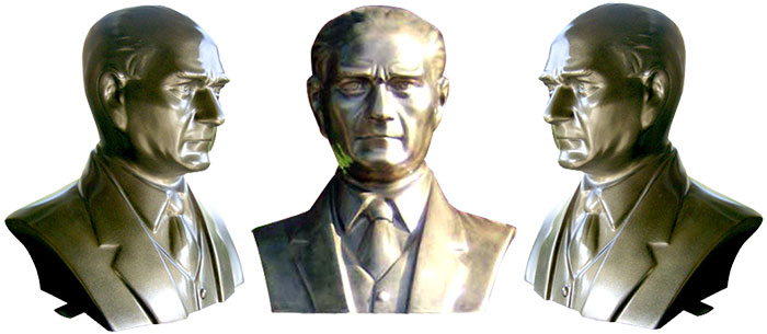 45 cm FRP Fiberglass Kravatlı Atatürk Büstü