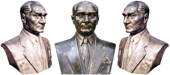 160 cm FRP Fiberglass Sivil Atatürk Büstü