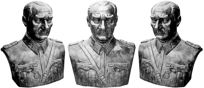 160 cm FRP Fiberglass Sivil Atatürk Büstü