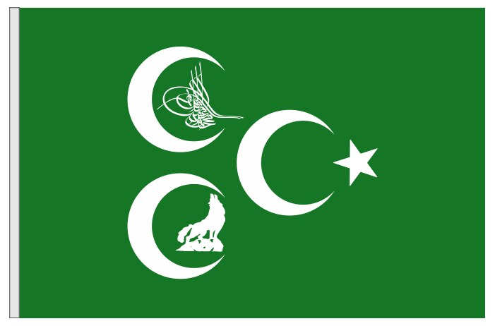 3 Hilal Yeşil Zeminli Bayrak - ÖZEL İMALAT
