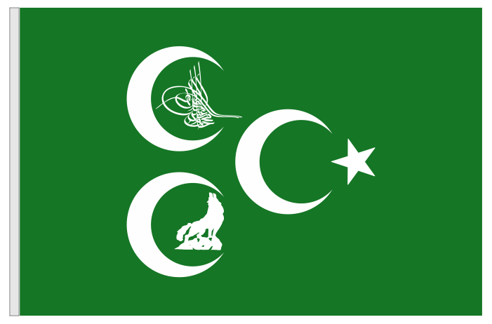 3 Hilal Yeşil Zeminli Bayrak - ÖZEL İMALAT