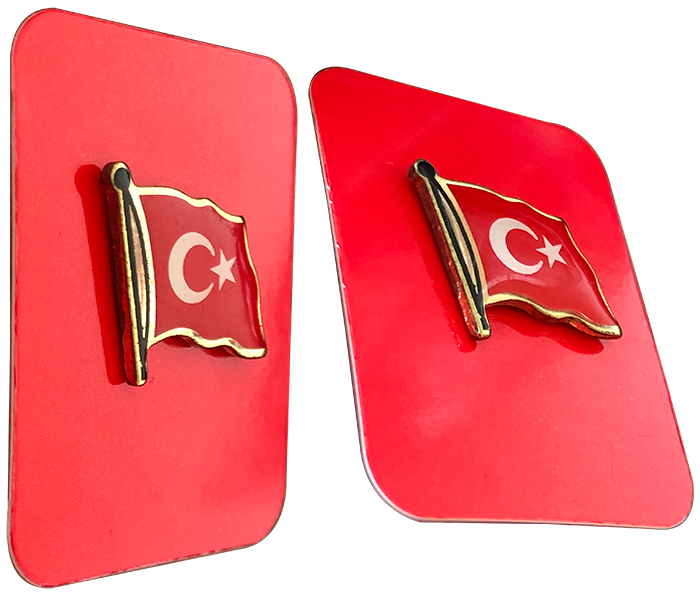 TBR8 Dalgalı Türk Bayrağı Rozeti - EKONOMİK UCUZ ROZET