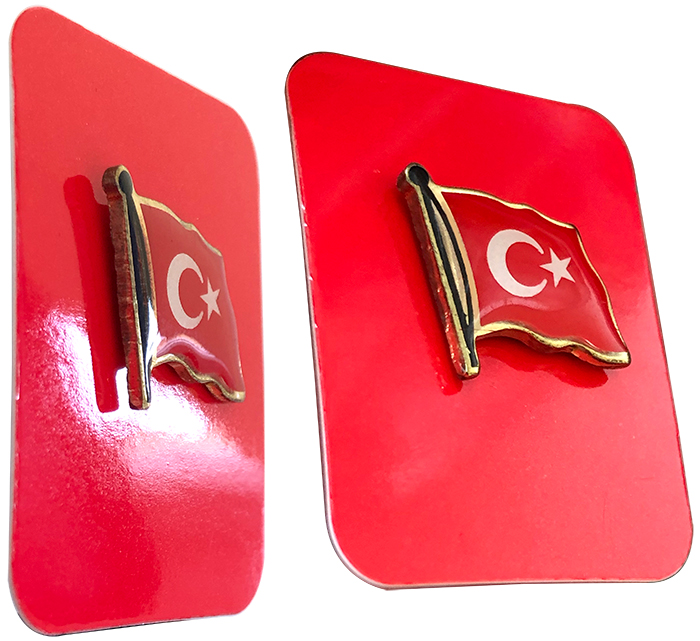 TBR8 Dalgalı Türk Bayrağı Rozeti - EKONOMİK UCUZ ROZET