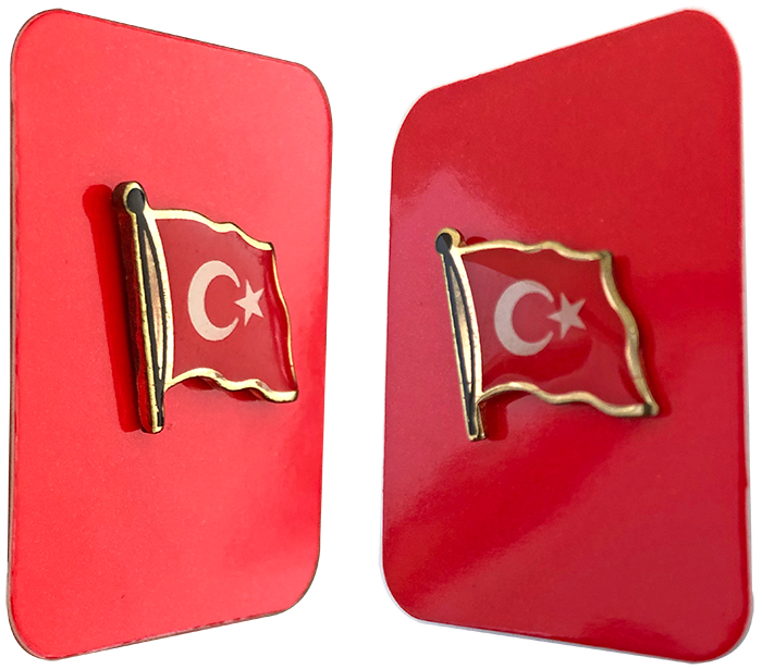 TBR8 Dalgalı Türk Bayrağı Rozeti - EKONOMİK UCUZ ROZET