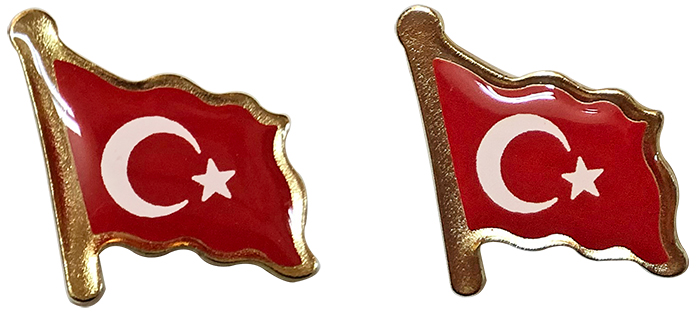 TBR8 Dalgalı Türk Bayrağı Rozeti - EKONOMİK UCUZ ROZET