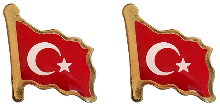 TBR8 Dalgalı Türk Bayrağı Rozeti - EKONOMİK UCUZ ROZET