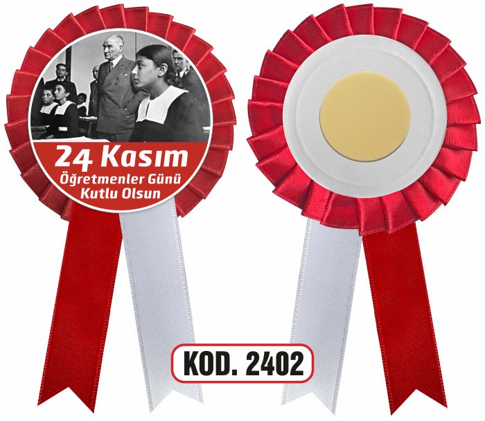 24 KASIM ÖĞRETMENLER GÜNÜ KOKARTI - SATEN YAKA KOKARTI