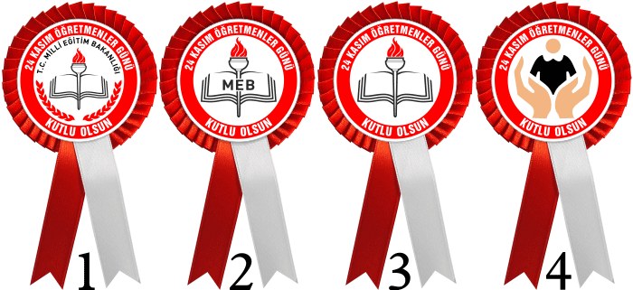 24 KASIM ÖĞRETMENLER GÜNÜ KOKARTI - SATEN YAKA KOKARTI
