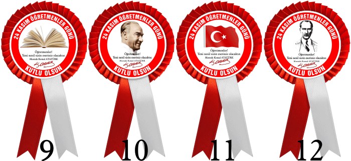 24 KASIM ÖĞRETMENLER GÜNÜ KOKARTI - SATEN YAKA KOKARTI
