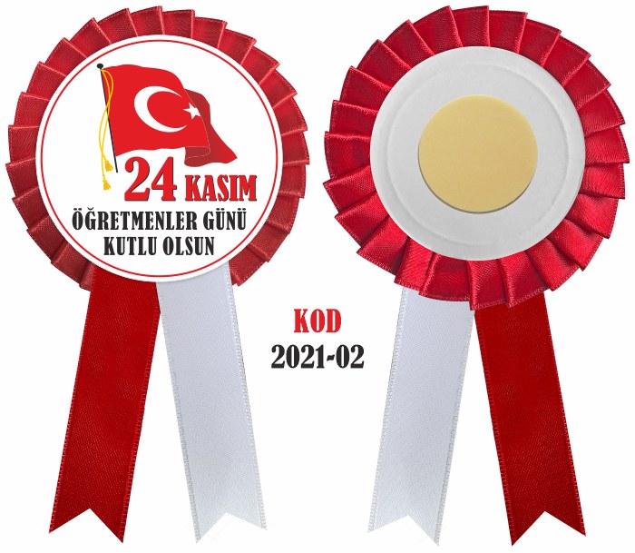 24 KASIM ÖĞRETMENLER GÜNÜ KOKARTI - SATEN YAKA KOKARTI