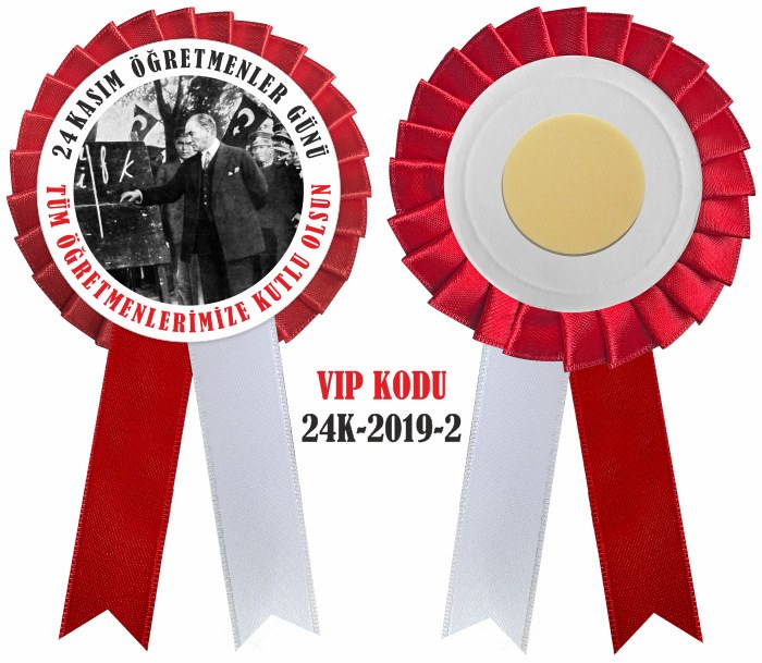 24 KASIM ÖĞRETMENLER GÜNÜ KOKARTI - SATEN YAKA KOKARTI
