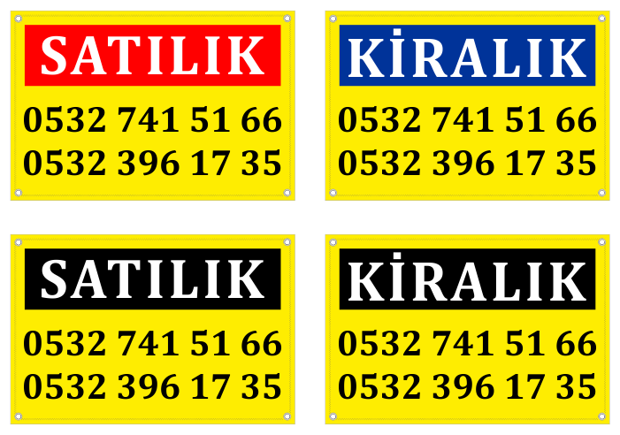 GAYRİMENKUL SATILIK ve KİRALIK AFİŞLERİ - EMLAK ve EMLAKÇI AFİŞLERİ