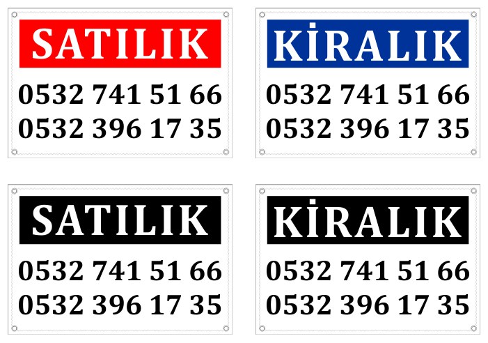GAYRİMENKUL SATILIK ve KİRALIK AFİŞLERİ - EMLAK ve EMLAKÇI AFİŞLERİ
