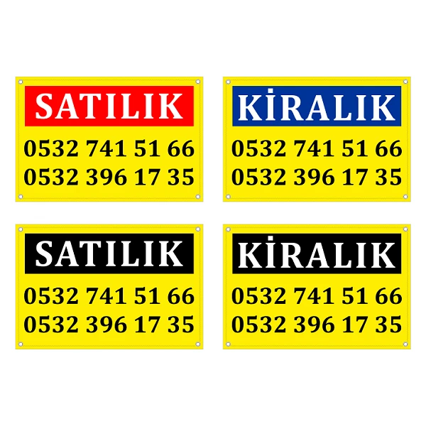 Branda Afiş - Bez Afiş - EMLAK SATILIK ve KİRALIK AFİŞLERİ