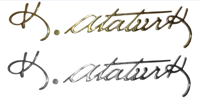 35 cm Pirinç Atatürk İmzası