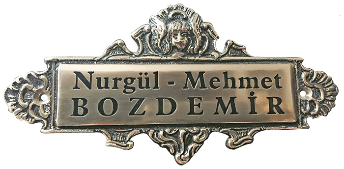 PDK8 Pirinç Antik Döküm Ev Dış Kapı İsimliği