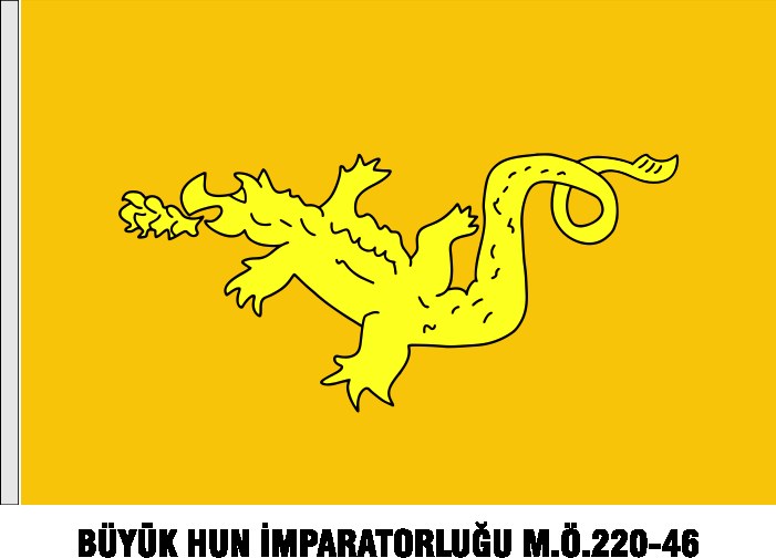 Büyük Hun İmparatorluğu Bayrağı - Sancağı - ORİJİNAL